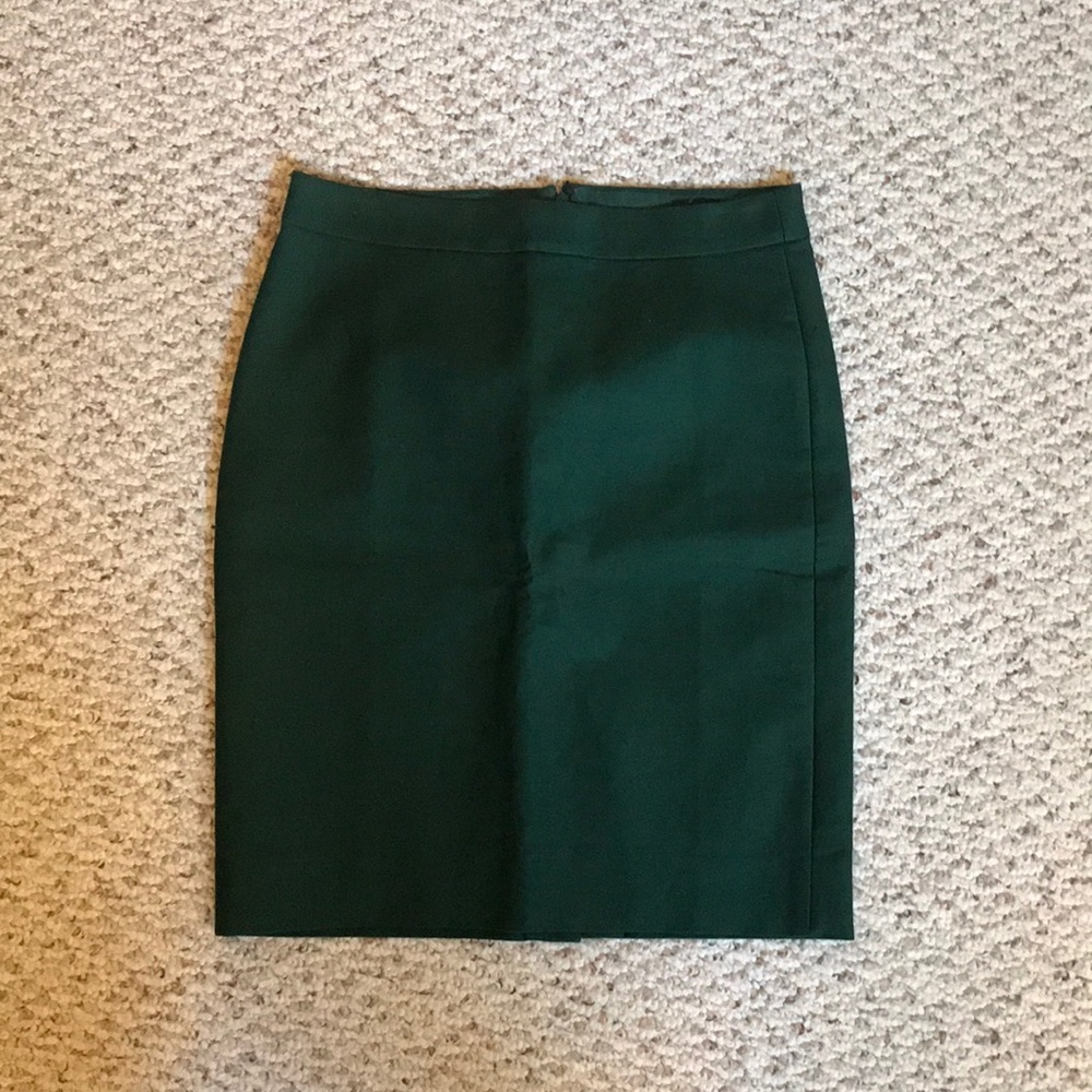 Jcrew No. 2 double serge pencil skirt in green